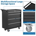 thumbnail image 3 of Coffre à Outils Mobile à 4 Tiroirs – Tiroirs Verrouillables, Doublure de Protection, Roues Globales, Poignée Latérale – Armoire de Rangement Polyvalente pour Garage, Atelier, Entrepôt – Couleur : Noir, 3 of 7