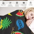 thumbnail image 4 of Cartoon Funny Fruits Dance Fleece Soft Throw Blanket Cool Pineapple Air Conditioning Blankets Lightweight Flannel Plush Fuzzy for Sofa Couch Bed Livingroom Chair Car Travel 50X60 in, 4 of 6