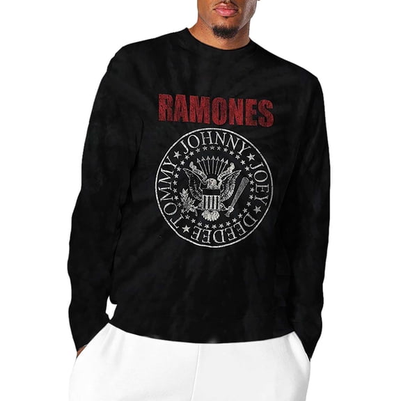 Men's Ramones Presidential Seal (Dip-Dye) Tie Dye Long Sleeve X-Large Black