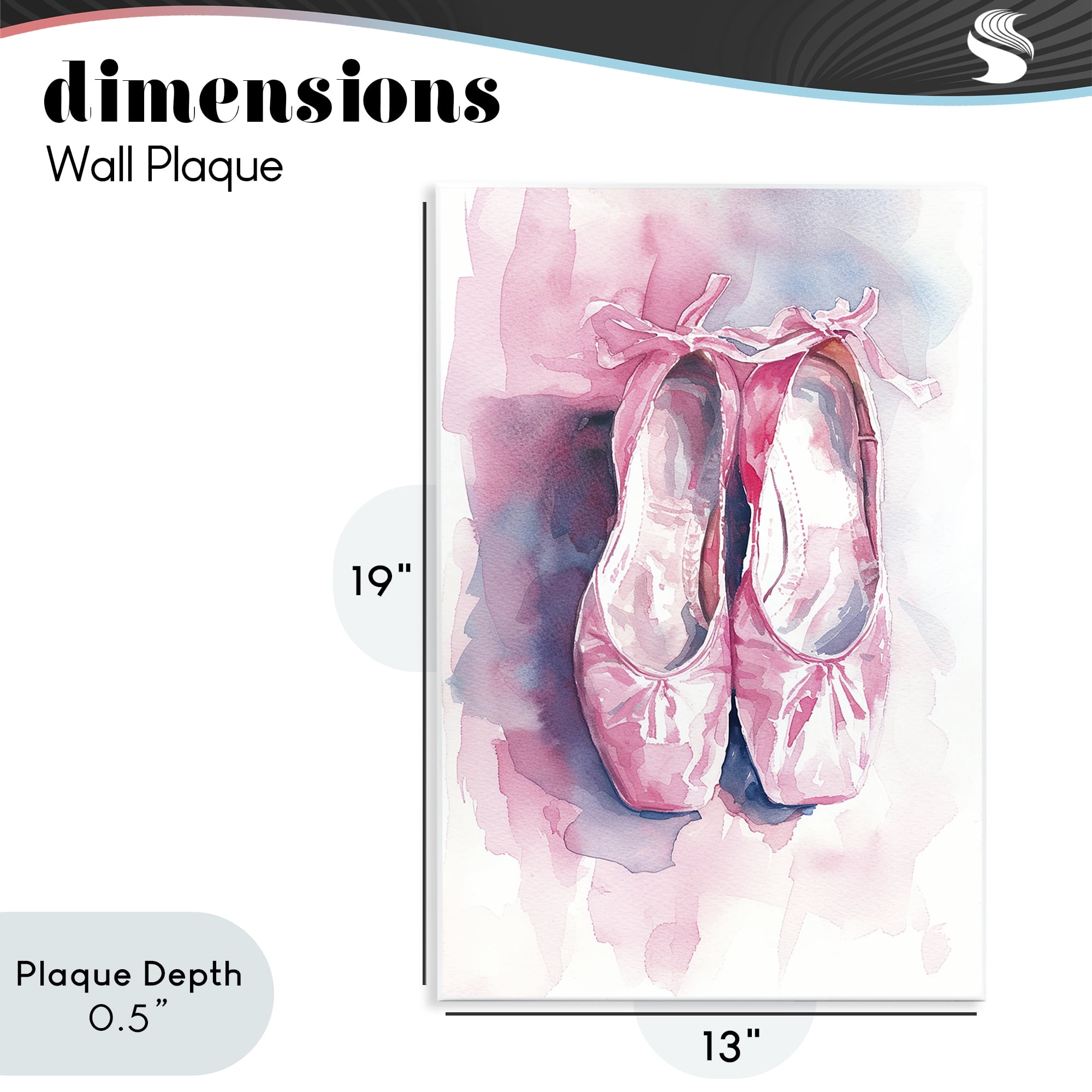 Stupell Industries Blush Ballet Slippers Wall Plaque Art, design by Ray Powers