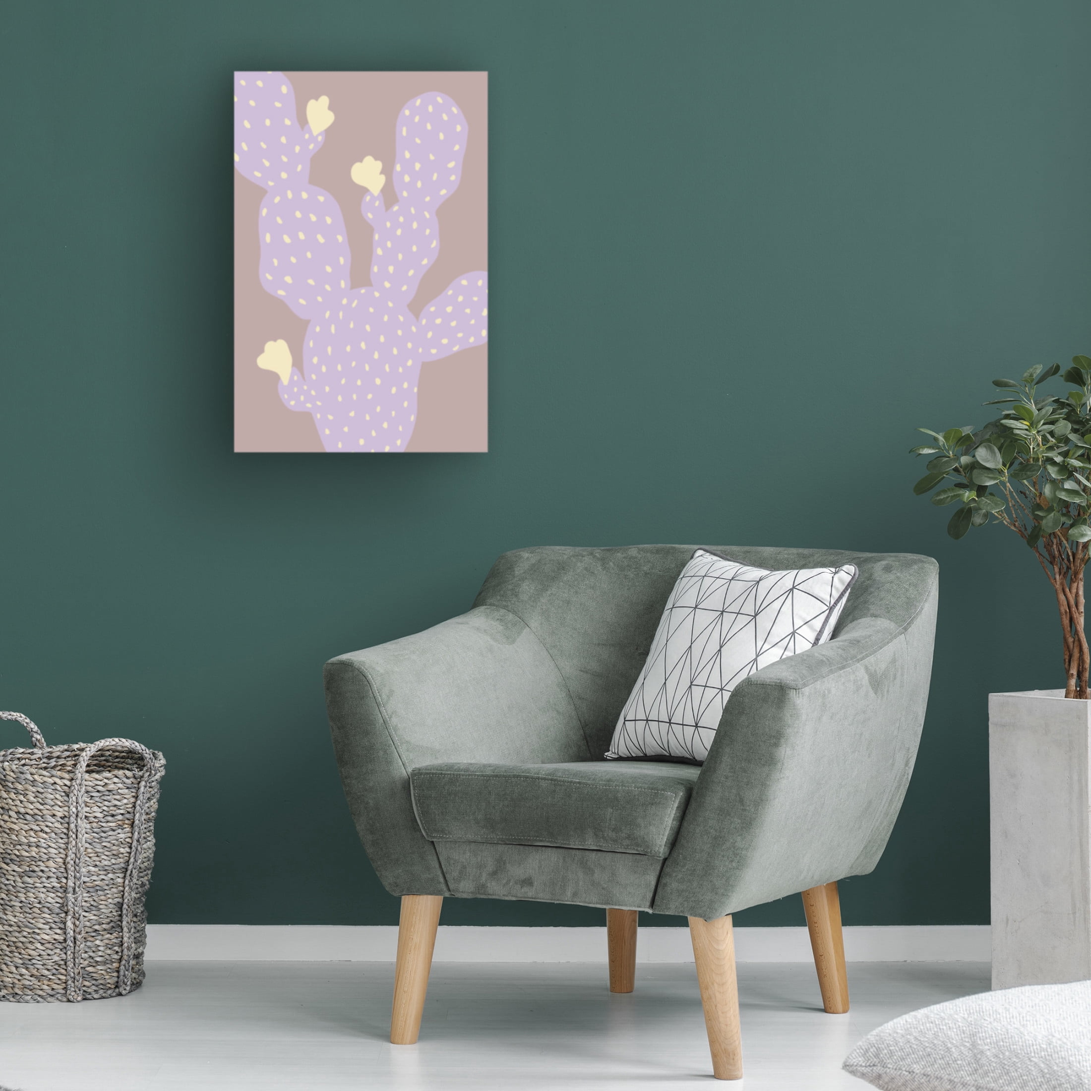 Canvas Wall Art - Pictufy Studio 'Lilac Cactus' Wall Art for Living Room, Bedroom, or Office Décor by Trademark Fine Art - 22 x 32 Inches