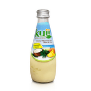 Kuii Coconut Milk Drink with Nata de Coco Pineapple Flavor 9.8 fl oz- Single