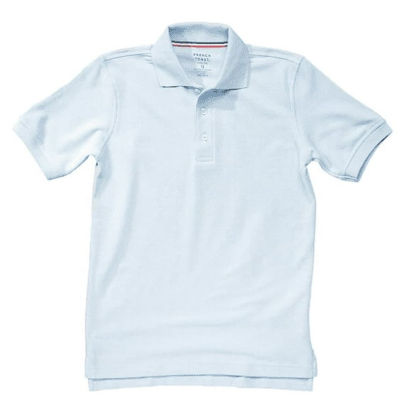 French Toast Boys School Uniform Short-Sleeve Pique Polo Blue -White 2 Pieces, L