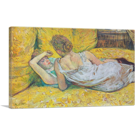 ARTCANVAS Abandonment - The Pair 1895 Canvas Art Print by Henri De Toulouse-Lautrec - Size: 12" x 8" (0.75" Deep)