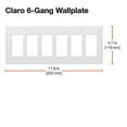 thumbnail image 7 of Lutron Electronics CW-6-WH Claro 6-Gang Wallplate, White, 7 of 7