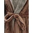 thumbnail image 5 of SHEMALL Women Men Long Robe Flannel Nightgown With Pocket Home Robe, 5 of 8