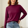 thumbnail image 2 of yillto Womens Sweaters Tops Lightweight Business Casual Long Sleeve Soft Knit Mock Neck Pullover Sweater, 2 of 5