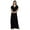 Black, variant on Wrap Style Jersey Maxi Dress Gathered Waist Summer Casual Classic Long Dress