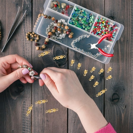 Soimiss 200Pcs Caps and Crimp Beads for DIY Jewelry Crafting Accessories