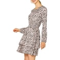 thumbnail image 5 of Allegra K Women's Leopard Long Sleeve Smock Layered Ruffle Hem Dress, 5 of 7