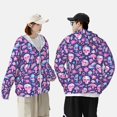 thumbnail image 3 of KLL mushroom rainbow color Skull Print Men's Women’s UPF 50+ Sun Protection Outdoor Hoodie Jacket Long Sleeve Fishing Hiking Performance Shirt-3X-Large, 3 of 6