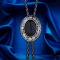 thumbnail image 4 of Sonducket Bolo Tie para hombres Corbatas Collar con colgante de aleación Corbatas Decoraciones para el día de San Valentín Adornos para Accesorios de disfraces Ágata negra, 4 of 6