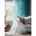 thumbnail image 4 of Sheer Curtains 63 Inch Length, Blue Teal Ombre Semi Sheer Curtains Light Filtering Window Treatment, Coastal Beach Modern Abstract Art Privacy Voile Drapes for Living Room Bedroom 52x63 Inch, 4 of 7