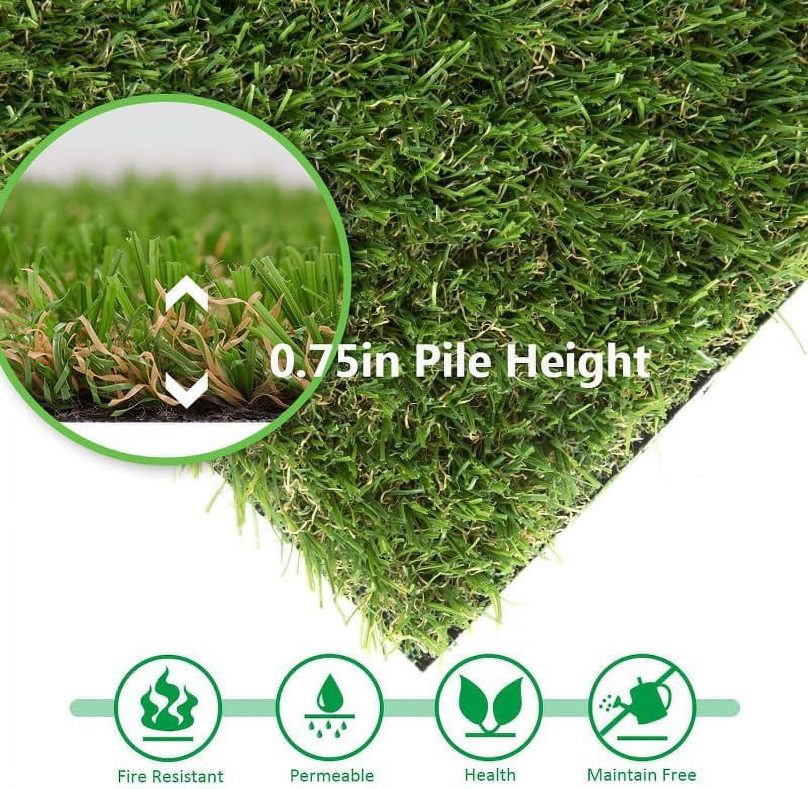 Petgrow Artificial Synthetic Grass Turf 8FTx12FT, 0.8" Pile Height Indoor Outdoor Pet Dog Artificial Grass Mat Rug Carpet for Garden Backyard Balcony