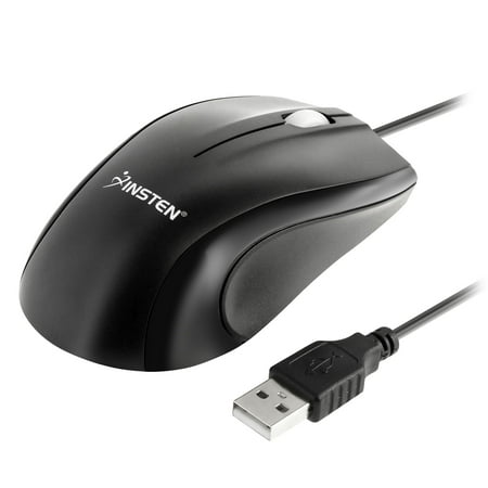 Insten Corded USB Wired Mouse 2.0 Ergonomic Optical Scroll Wheel Mouse for Computer Laptop Desktop PC, (Best Ergonomic Wired Mouse)