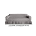 thumbnail image 3 of Stretch Textured Sofa Cover with Ruffled Skirt, 3-Seater Couch Slipcover for 75"-90" Sofa, Soft Seersucker Fabric Protector for Pets, Living Room Decor, Washable, 1PK, 3 of 6