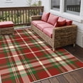 thumbnail image 7 of DEORAB Outdoor Rugs 4'X6' Chenille Patio Rug Three-Layer Material Imitation Silicone Spot Molding Camping Outside Rv Mat Red & Green, 7 of 7