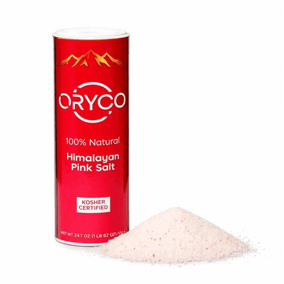 ORYCO Himalayan Pink Salt Fine Grain Shaker, 24.7 oz, Fine Pink Salt for Cooking, Baking and Table Seasoning