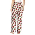 thumbnail image 3 of Goofa Hand Drawn Strawberry Printed Soft Pajama Pants for Women, Wide Leg Comfy Casual Lounge Yoga Pants-Small, 3 of 9
