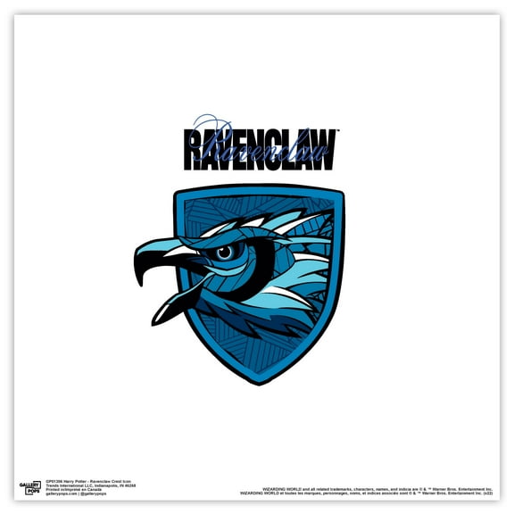 Gallery Pops Harry Potter - Ravenclaw Crest Icon Wall Art, Unframed Version, 12" x 12"