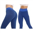 thumbnail image 3 of Leggings Levanta Glúteos para Mujer, Control de Abdomen, Entrenamiento, Yoga, Cintura Alta, de Gimnasio. Azul M, 3 of 6