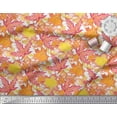 thumbnail image 3 of Soimoi Yellow Poly Georgette Fabric Autumn Leaves Print Sewing Fabric Yard 52 Inch Wide, 3 of 3