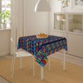 thumbnail image 6 of YFYANG Square Polyester Table Cloth, 54" x 54" Reusable Table Cover Kitchen Dining Room Bohemian Abstract Stripes Decorative Tablecloths for Tables of 2-4 People, 6 of 8