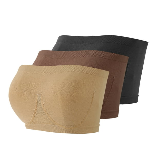 Flywake Bras for Women Strapless Pushup Bras Lift Bra Upwingsbra Wireless  Non-Slip Invisible Front Hook Underwear Bra 3-Pack 