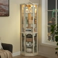 thumbnail image 4 of Curio Cabinet 72" Lighted Glass Corner Cabinet, Corner Display Cabinet with 6 Adjustable Glass Shelves Vintage, Curio Display China Cabinet Light Bulb Included, 4 of 10