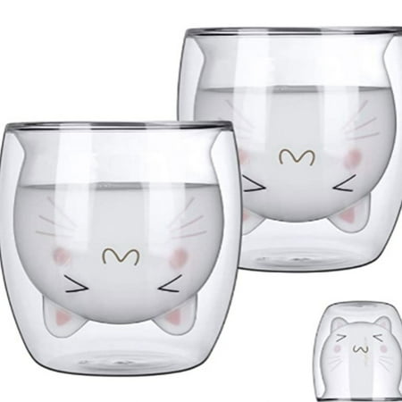 

Creative cute bear double layer coffee cup double layer glass carton animal milk glass lady lovely gift Christmas gift