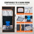 thumbnail image 6 of VEVOR Portable Sauna Tent, 1400W Personal Sauna Kit for Home Spa, Detoxify & Soothing Infrared Heated Body Therapy, Time & Temperature Remote Control with Chair & Floor Mat, Black, 6 of 9