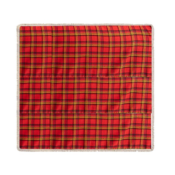 Christmas Plaid Sofa Blanket 71×91 in – Classic Red Green Throw with Tassel – Non-Slip Sofa Cover for Holiday Decoration, Couch Protector for Pets, Chair or Bed