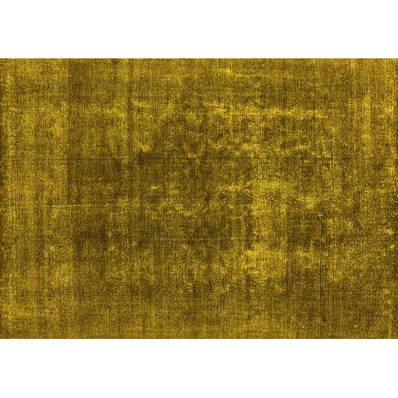 Ahgly Company Machine Washable Indoor Rectangle Oriental Yellow Industrial Area Rugs, 4' x 6'