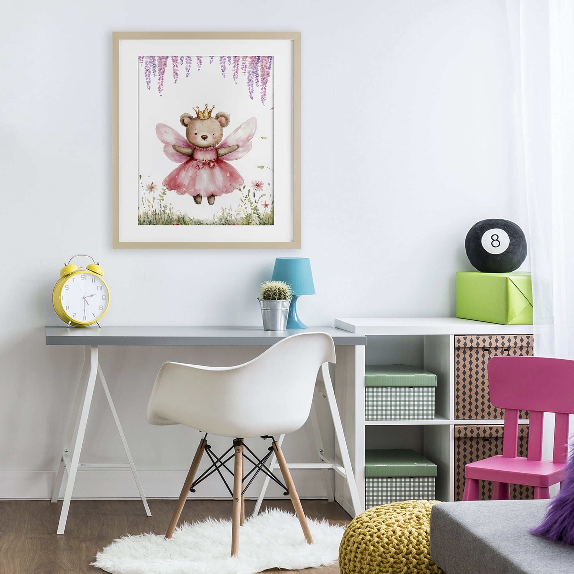 Stupell Industries Woodland Bear Forest Fairy Birch Framed Print Under Glass, design by LSR Design Studio