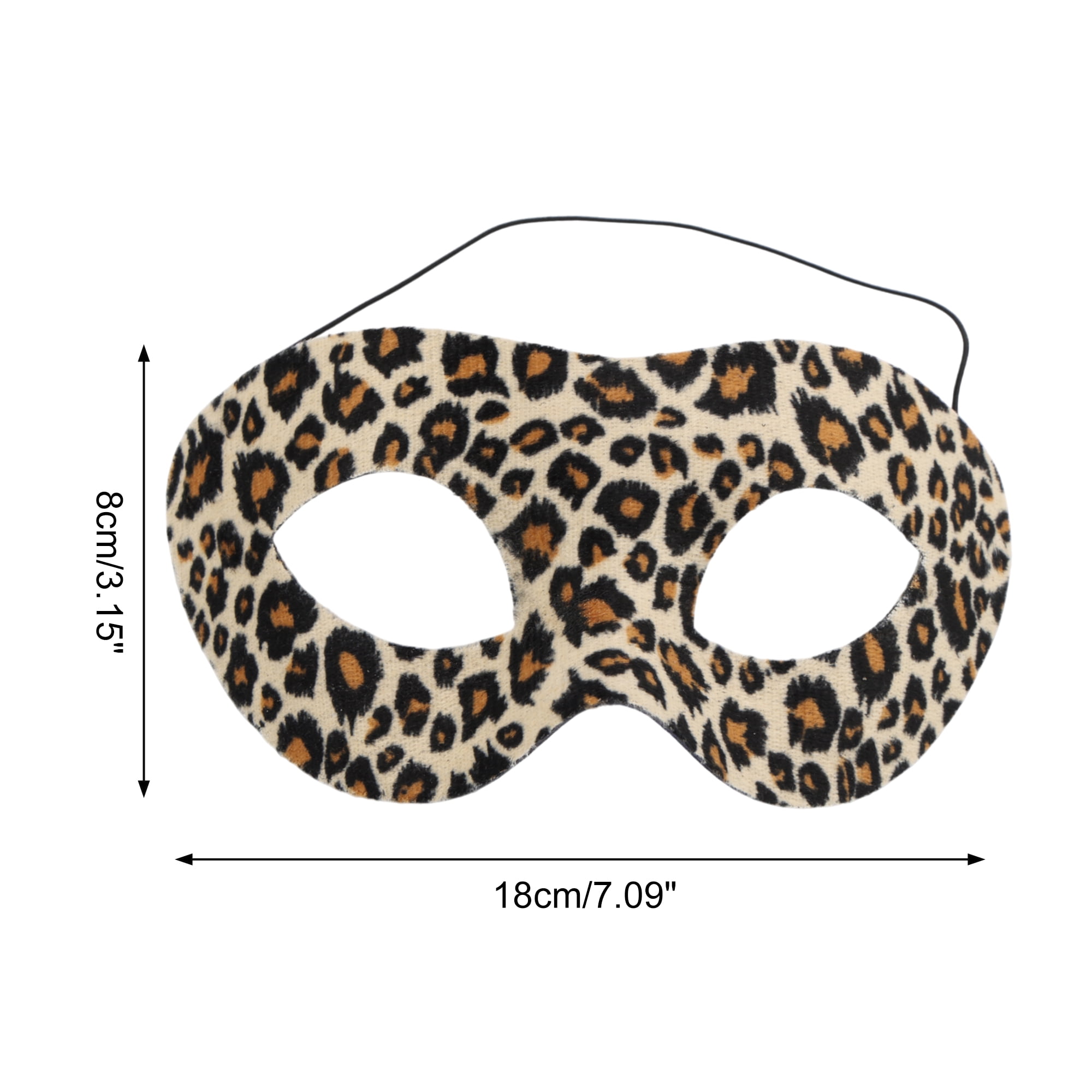 Unique Bargains 1 Pack Leopard Print Party Mask Brown, Black, Beige