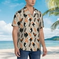thumbnail image 5 of Balery Funny Chicken Print Men's Hawaiian Shirts Short Sleeve Beach Shirt Relaxed Fit Vacation Button Down Shirts-, 5 of 9