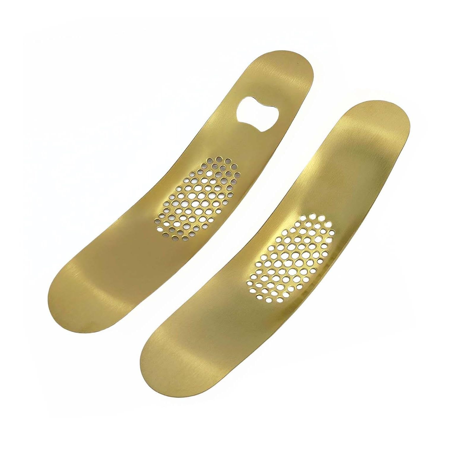 Stainless steel curved manual garlic mincer | Ergonomic design | Boat-shaped grinder | Ideal tool for grinding and mincing garlic