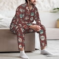 thumbnail image 7 of Fuzoiu Mountain Adventure Badges Print Men's Long-Sleeved Pajama,Lounge Button Down Nightwear,Mens Notch Collar Pajama Set -XX-Large, 7 of 7