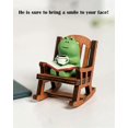 thumbnail image 4 of HELIAHO Miniature Frog Statue, Cute Frog Sitting on Rocking Chair, Mini Outdoor Decoration, Resin Small Animal Decoration, Home Decoration, Table Decoration, Patio, Lawn Decoration CJ911-65448, 4 of 7