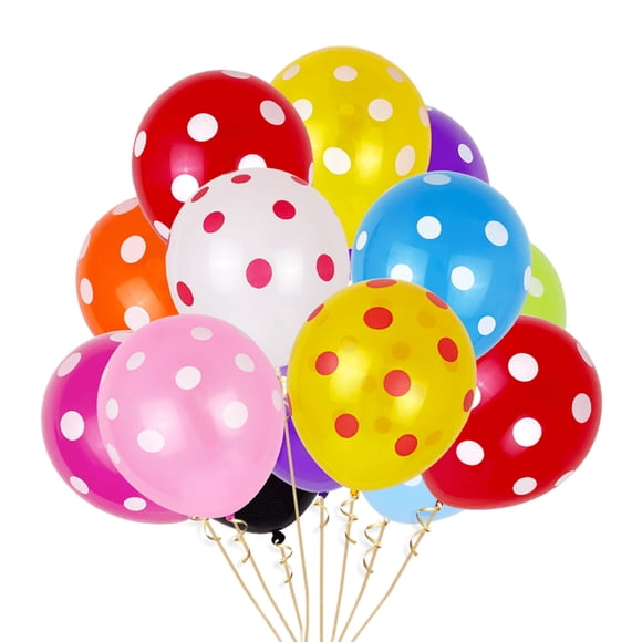 Cateissary 100 piezas de globos de lunares de látex de peso ligero diseño de globo de punto de onda accesorios de fotos coloridos cumpleaños Kits de decoración para fiestas Punto mixto/onda