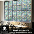 thumbnail image 2 of Window Privacy Films, Stained Glass Window Film, Rainbow Glass Decals Stickers for Home Anti UV, Colorful Lattice Window Tint, 17.5x78.7 Inches - Style 2, 2 of 7