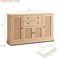 thumbnail image 3 of SinCiDo 58" Farmhouse Buffets & Sideboards, Buffet Cabinet with Storage, Accent Farmhouse Coffee Bar w/2 Drawers and 4 Doors, 3 of 6