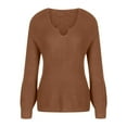 thumbnail image 5 of Lilgiuy Women Casual Soild Pullover Long Sleeve V-Neck Sweater Winter Clothes for 2022, 5 of 5