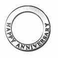 thumbnail image 1 of Sterling Silver 18" 1mm Two Sided HAPPY ANNIVERSARY Circle Shaped Slide Pendant Necklace, 1 of 2
