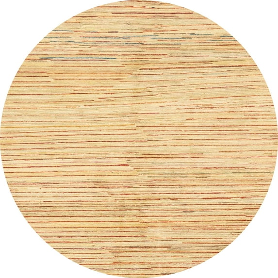 Ahgly Company Indoor Round Abstract Orange Solid Area Rugs, 7' Round