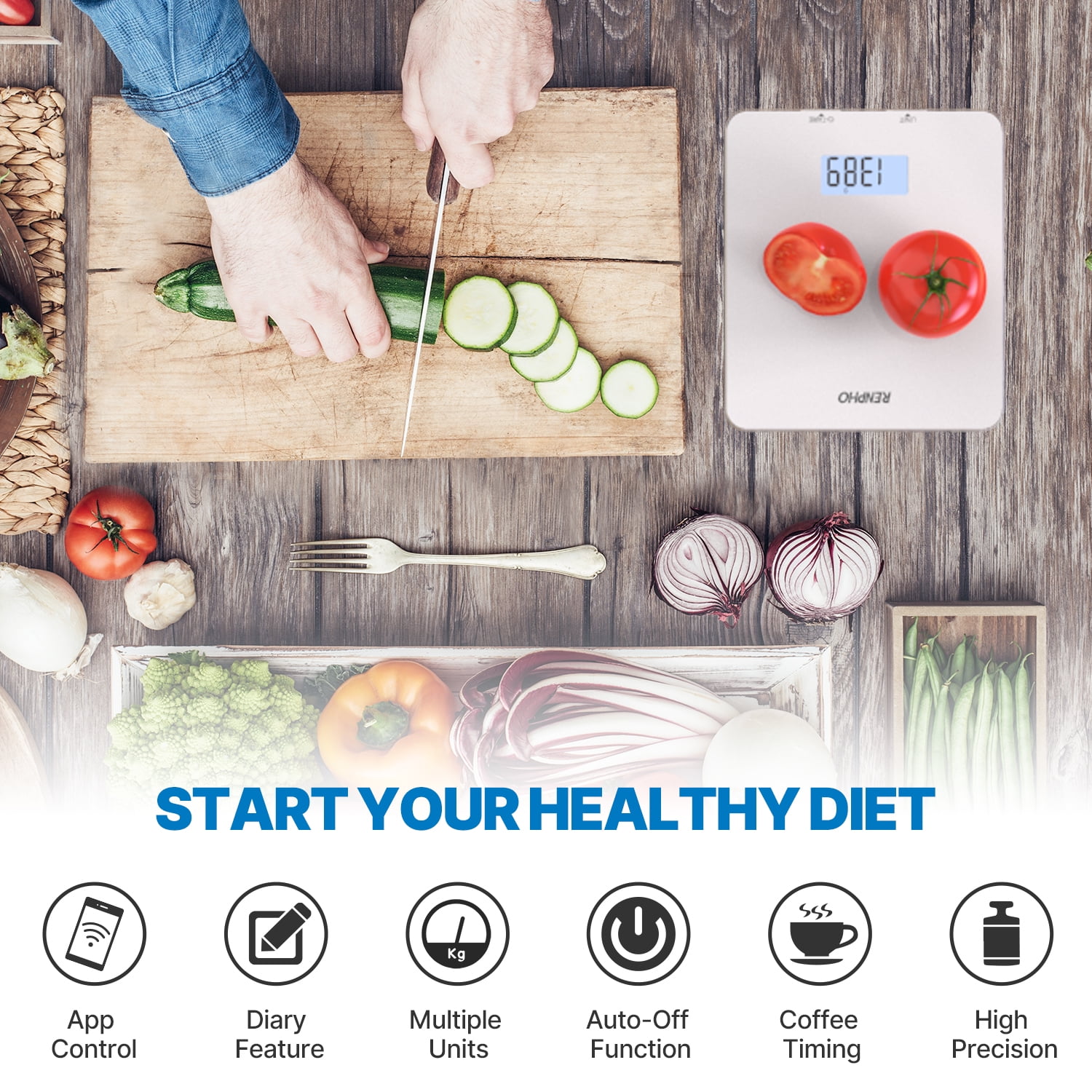RENPHO Bluetooth Food Scale with App, White photo 2