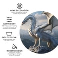 thumbnail image 3 of Honeii Mountain White Dragon print Leather Coaster Set of 4, ideal for safeguarding your furniture from drinks spills and effortless cleanup-Round Shape, 3 of 6