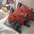 thumbnail image 6 of 2 Pack Outdoor Waterproof Throw Pillows,Red Begonia Flower Retro Wood Decorative Square Pillow Case Patio Pillows for Chair Couch Sofa 16x16in, 6 of 9