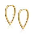 thumbnail image 2 of Lancharmed Gold Plated Studs Earrings for Womens,Pear Shaped Hoops Earring Gifts for Sister, 2 of 9