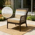 thumbnail image 2 of Outdoor Patio Cushion Covers 2 Pack Orange Gray Patio Chair Cushion Covers with Ties and Zipper Rustic Gradient Stripes Waterproof Outdoor Seat Cushion Covers for Patio Furniture 24"x24", 2 of 9